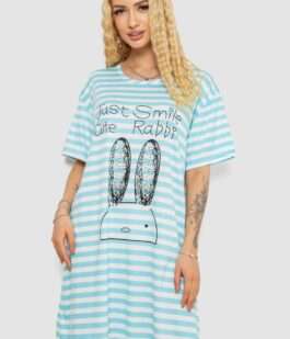 Ночная рубашка, цвет бело-бирюзовый, 238R335-7