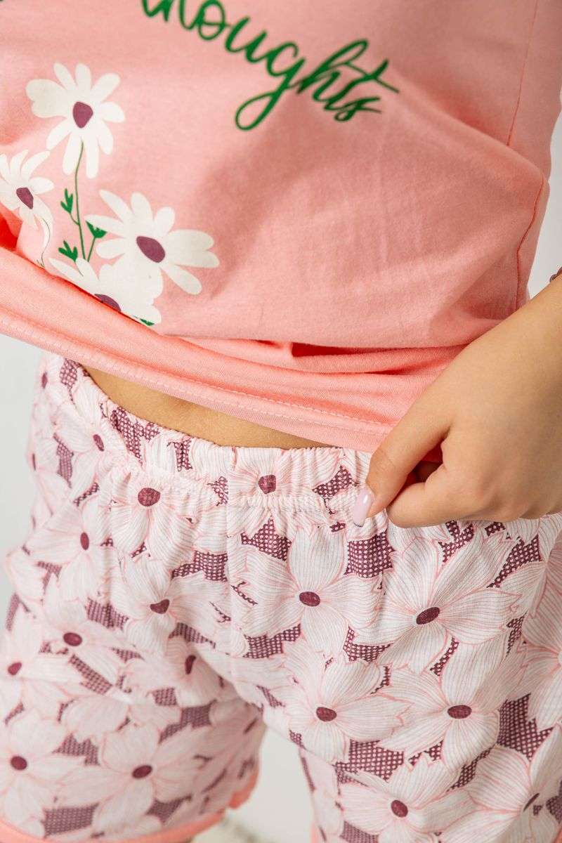 Пижама женская с принтом, цвет персиковый, 243R2049 — изображение 5