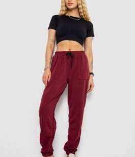 Спортивные штаны женские, цвет бордовый, 238R347