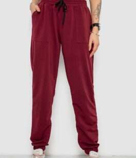 Спортивные штаны женские, цвет бордовый, 238R347