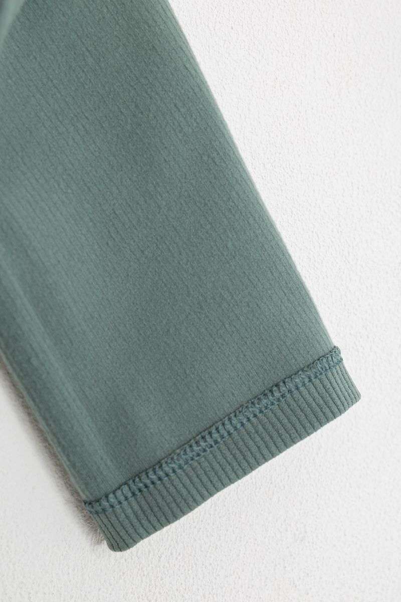 Лосины однотонные в рубчик утепленные на флисе, цвет оливковый, 238R605-1 — изображение 6