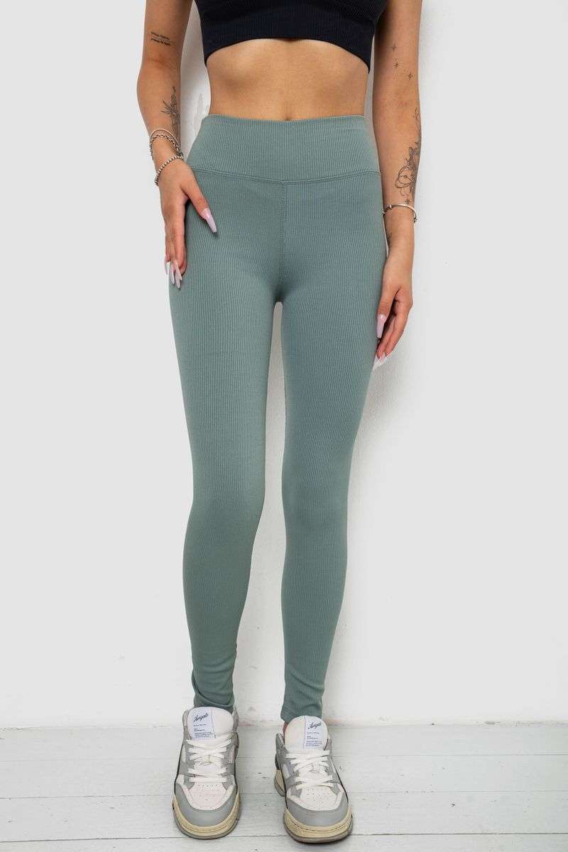 Лосины однотонные в рубчик утепленные на флисе