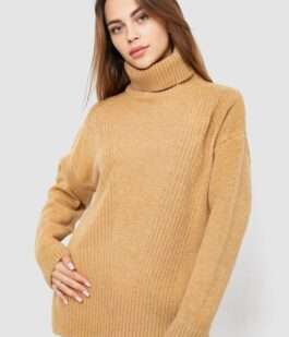 Свитер — гольф женский шерстяной, цвет бежевый, 244R2050