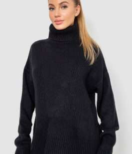 Свитер — гольф женский шерстяной, цвет черный, 244R2050