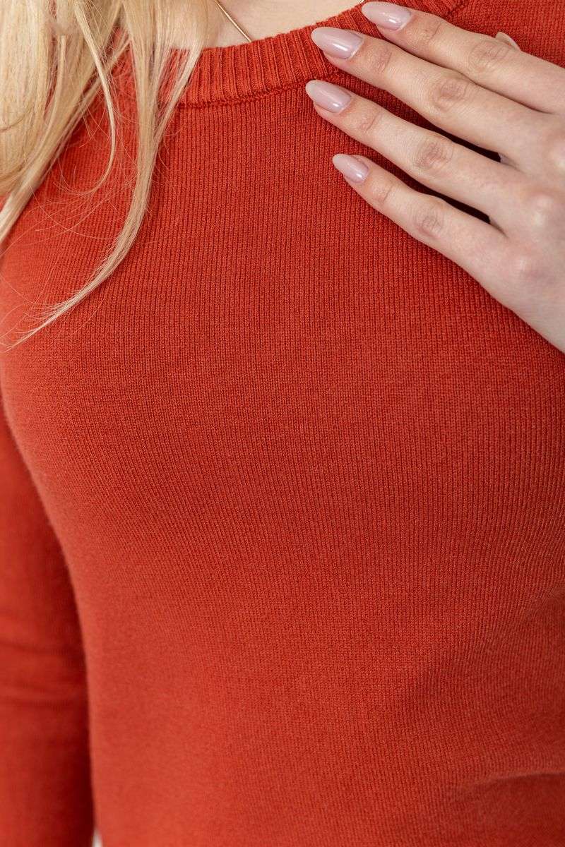 Свитер женский, цвет терракотовый, 244R003 — изображение 5