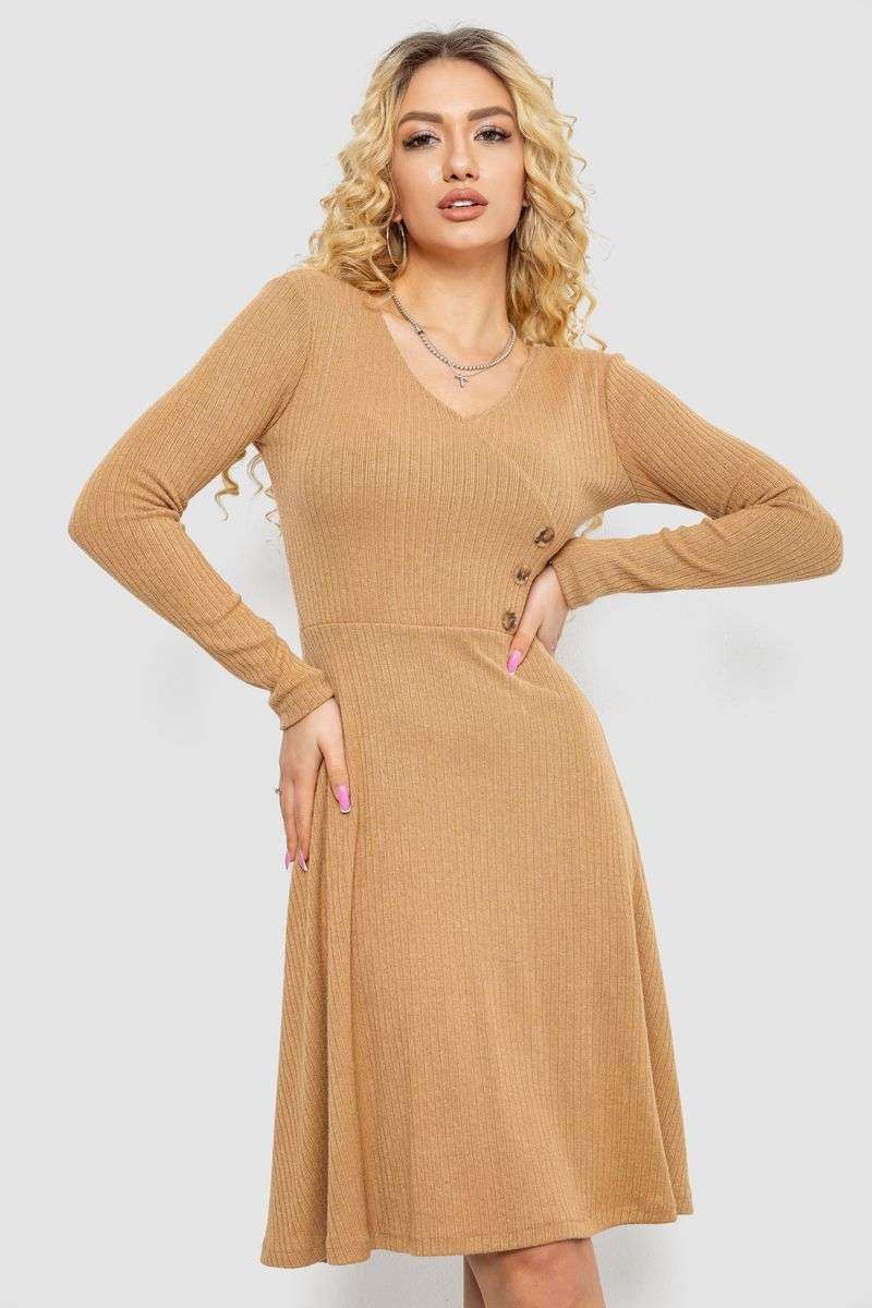 Платье трикотажное с оборкой