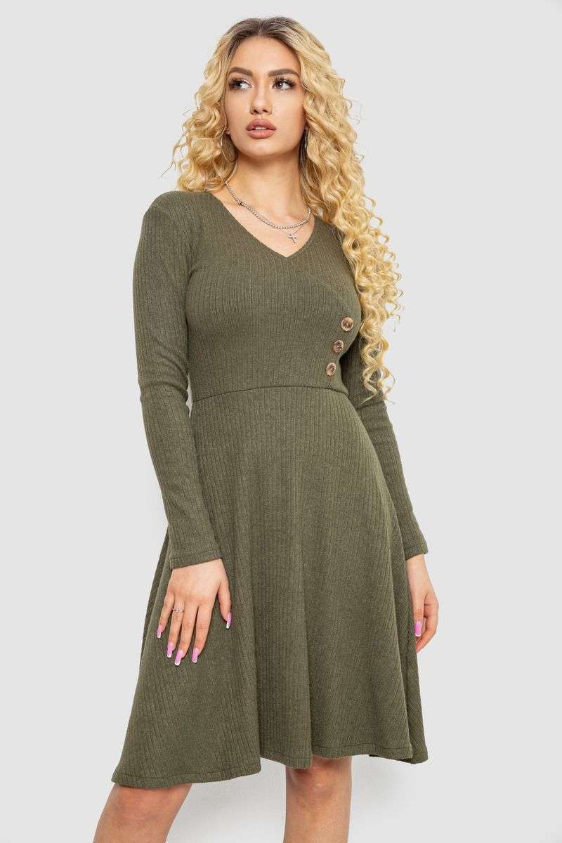 Платье трикотажное с оборкой