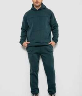 Спортивный костюм мужской на флисе, цвет зеленый, 238R029