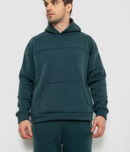 Спортивный костюм мужской на флисе, цвет зеленый, 238R029