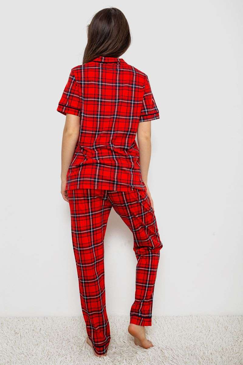 Пижама женская в клетку, цвет красный, 219RP-320 — изображение 4
