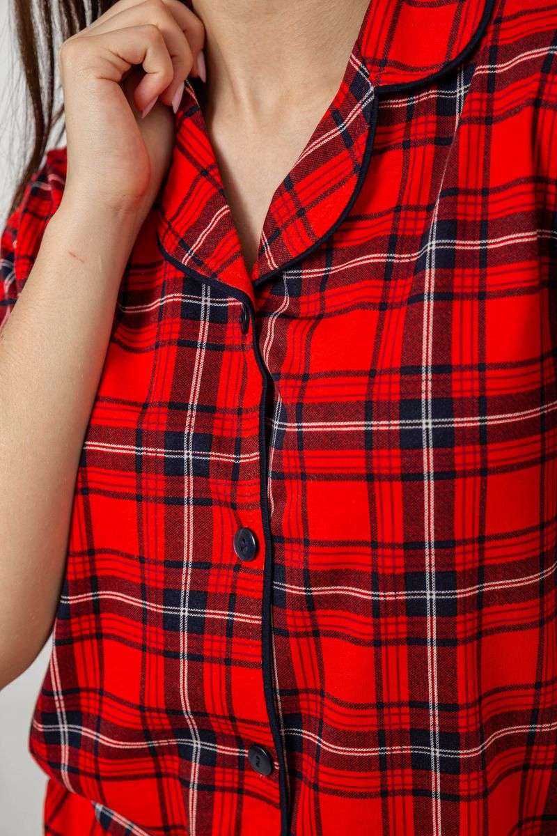 Пижама женская в клетку, цвет красный, 219RP-320 — изображение 5