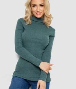 Гольф женский в рубчик, цвет зеленый, 238R505