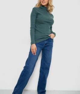 Гольф женский в рубчик, цвет зеленый, 238R505