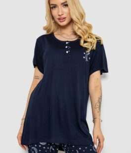 Пижама женская с принтом, цвет синий, 243R7026