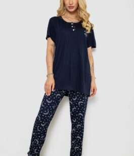 Пижама женская с принтом, цвет синий, 243R7026