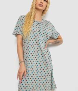 Ночная рубашка в горох, цвет серо-синий, 238R58370