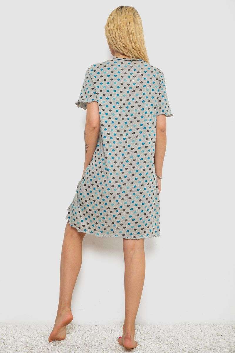 Ночная рубашка в горох, цвет серо-синий, 238R58370 — изображение 4