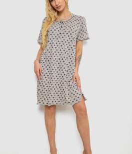 Ночная рубашка в горох, цвет серо-сиреневый, 238R58370