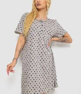 Ночная рубашка в горох, цвет серо-сиреневый, 238R58370