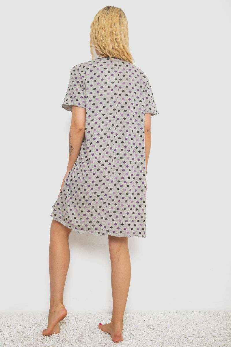 Ночная рубашка в горох, цвет серо-сиреневый, 238R58370 — изображение 4