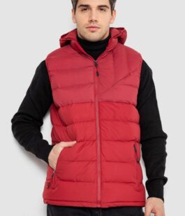 Жилет мужской демисезонный, цвет бордовый, 244RC666