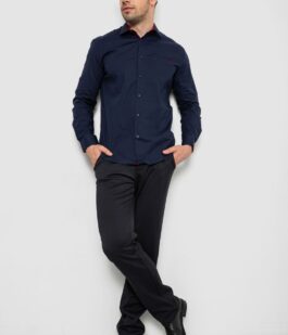 Рубашка мужская, цвет темно-синий, 214R7186
