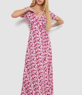 Сарафан с цветочным принтом, цвет розово-красный, 241R181