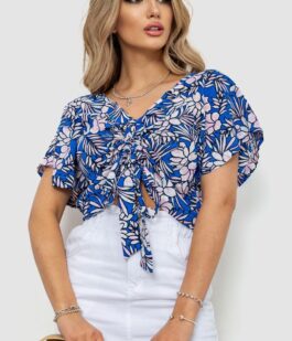 Блуза шифоновая, цвет сине-розовый, 244R069