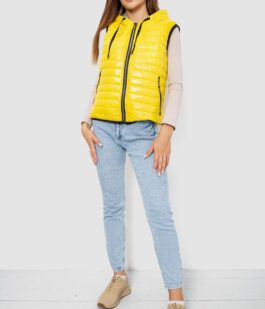 Жилетка женская дутая, цвет желтый, 102R380-1