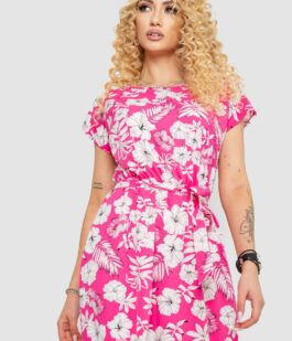 Платье с принтом софт, цвет розово-белый, 214R0228-1