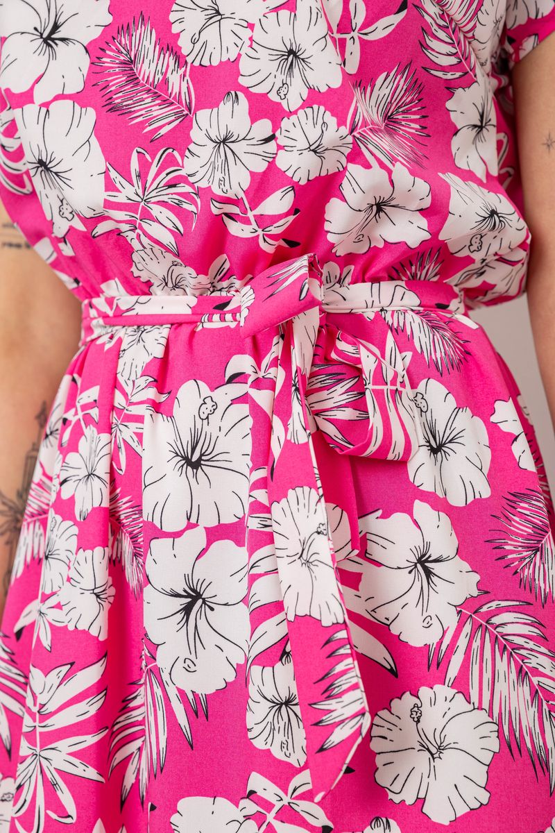 Платье с принтом софт, цвет розово-белый, 214R0228-1 — изображение 5