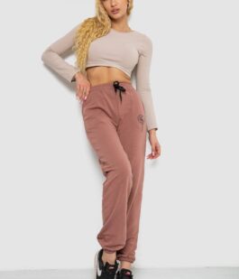 Спортивные штаны женские, цвет темно-бежевый, 238R121