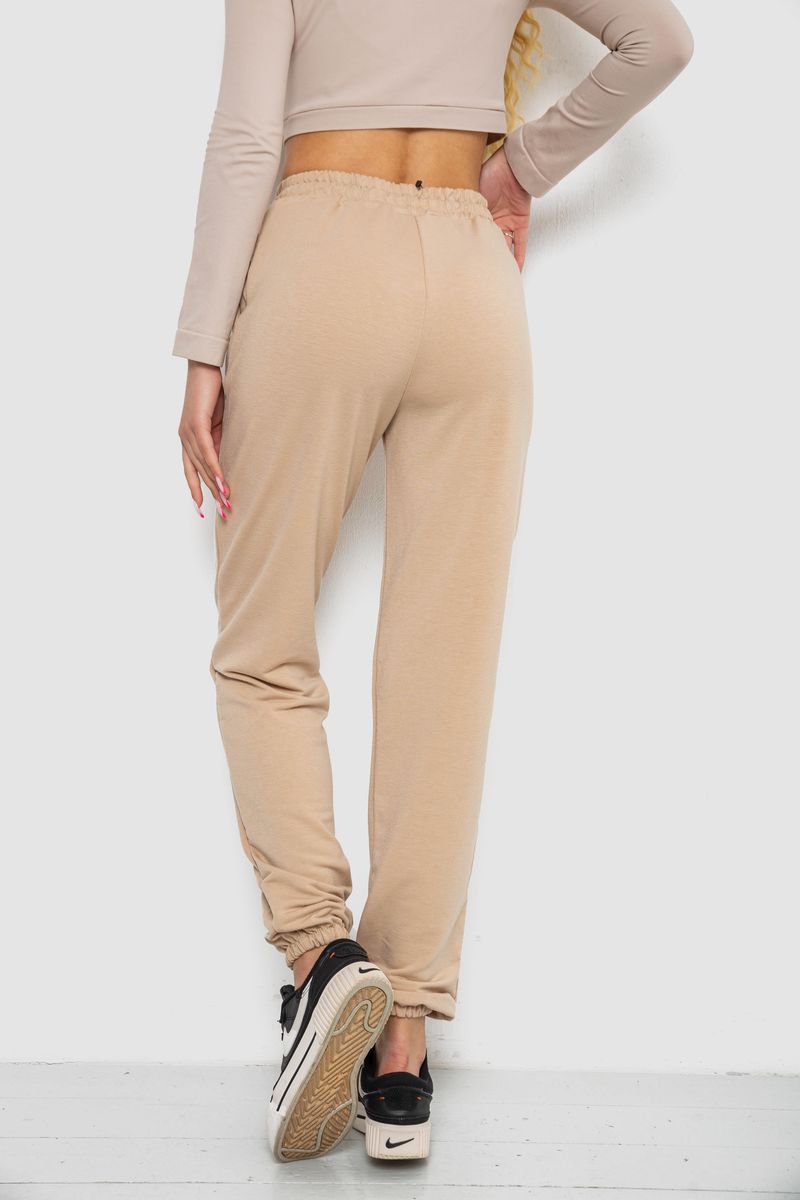 Спортивные штаны женские, цвет бежевый, 238R121 — изображение 4