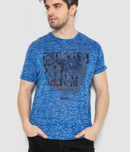 Футболка мужская с принтом, цвет синий, 244R6019
