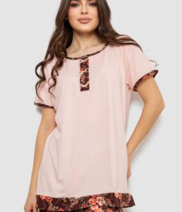 Пижама женская с принтом, цвет персиковый, 243R1602-005