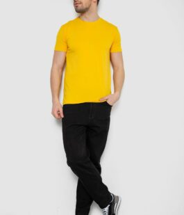 Футболка мужская однотонная базовая, цвет желтый, 244R2407