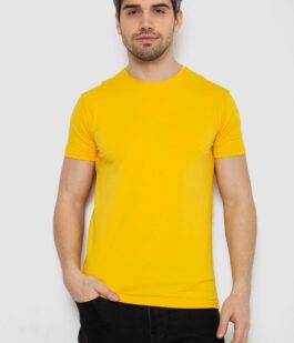 Футболка мужская однотонная базовая, цвет желтый, 244R2407