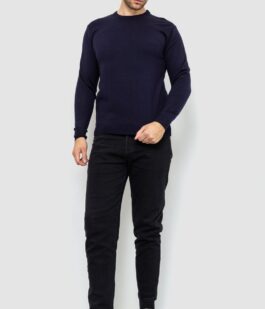 Свитер мужской однотонный, цвет темно-синий, 161R1770-1