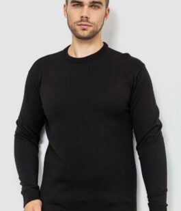 Свитер мужской однотонный, цвет черный, 161R1770-1