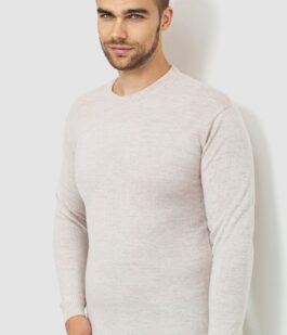 Свитер мужской однотонный, цвет светло-бежевый, 161R1770-1
