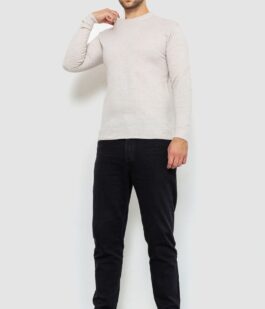 Свитер мужской однотонный, цвет светло-бежевый, 161R1770-1