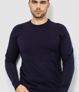 Свитер мужской однотонный, цвет темно-синий, 161R1770-1