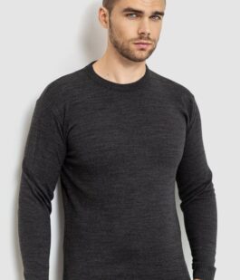Свитер мужской однотонный, цвет темно-серый, 161R1770-1