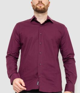 Рубашка мужская однотонная, цвет сливовый, 214R7081