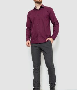 Рубашка мужская однотонная, цвет сливовый, 214R7081