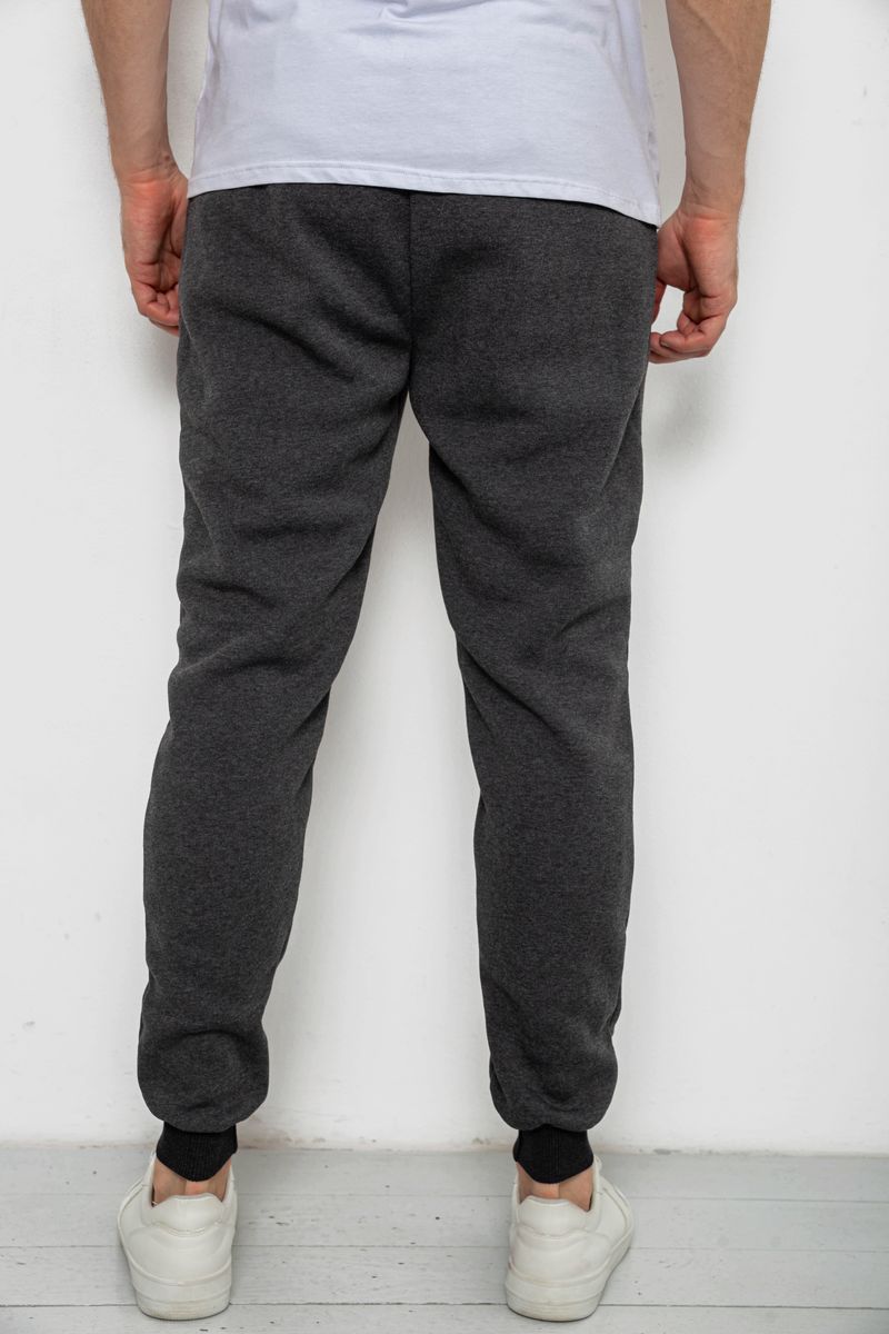 Спортивные штаны мужские на флисе, цвет темно-серый, 238R56910-5 — изображение 4