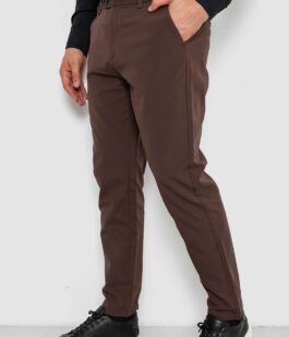 Брюки мужские классические однотонные, цвет коричневый, 157RU06-007