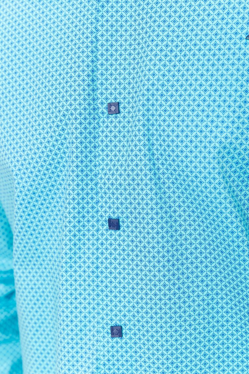 Рубашка мужская классическая с принтом, цвет бирюзово-синий, 214R7400 — изображение 5