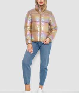 Куртка женская демисезонная плащевка, цвет бежево-сиреневый, 243R2022-2