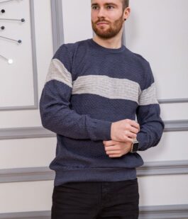 Свитер мужской, цвет джинс, 161R730